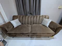 Barely Used 7-Seater Velvet Sofa – Like New!