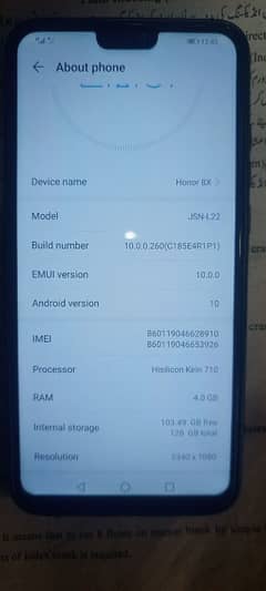 Honor 8x mobile far sel All ok 10/10 4GB ram 128GB romhe
