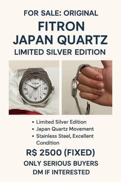 Fitron Japan Quartz-Limited Silver Edition,Saudi Imported,Stainless