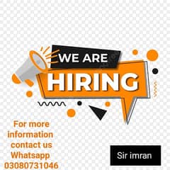 Male and female staff required for online work