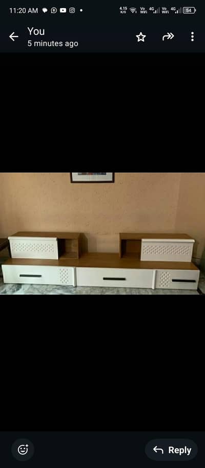 LED console with 2 side shelves for sale