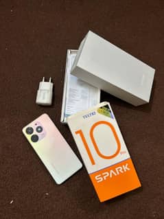 Tecno spark 10 pro 8+8/128gb condition 10/9 with box & orignal adopter