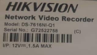 Hikvision nvr 16 chanal for sale Good working