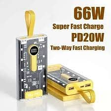 3 Star Original Transparent Power Bank 20000mAh Fast Charging