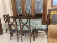 Dining Table with 6 Chairs (SOLID WOOD)