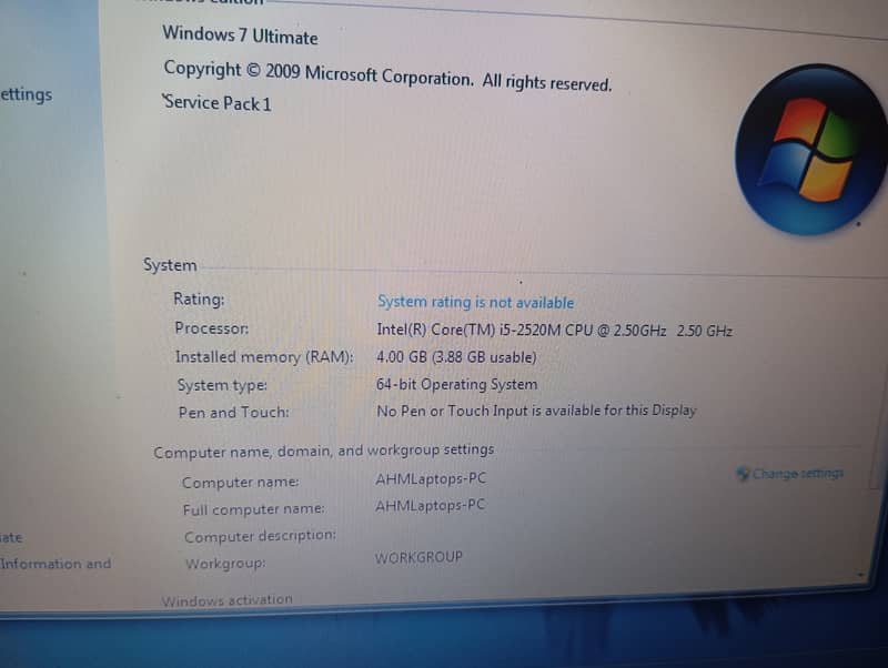 Dell Latitude 6320, core i5 (2nd generation) READ ADD 7