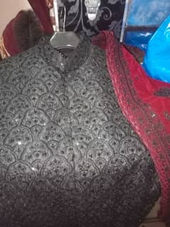 black sharwani full size my hight 5.9 fet