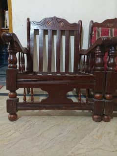 wooden sofa set well polished made by good wood available for sale