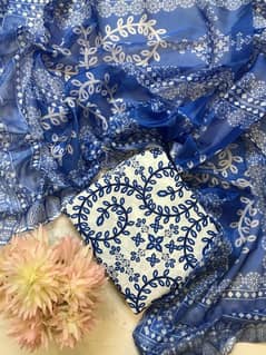 3 pieces unstiched swiss lawn suit