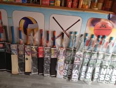 Sports items bats balls rackets table tennis etc