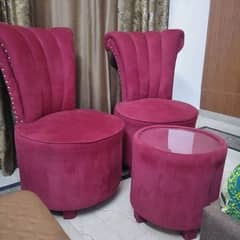 Bedroom Chair Set with Coffee Table