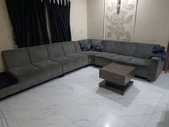 l shape sofa with table