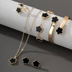 temu Hot Sale Bright Lucky Flower Jewelry set