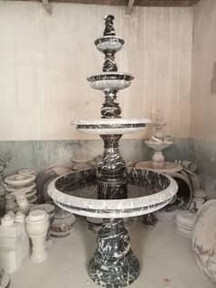 black and white marble fountain