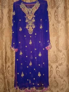 Shiffon Long Shirt with Kory work