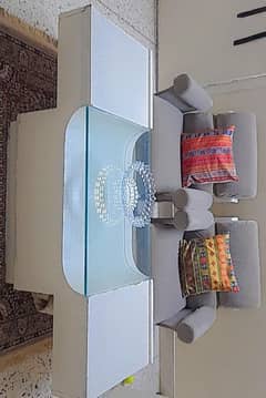 2 seater sofa with table