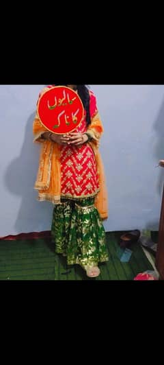Mehndi bride gharara,shirt 2 piece
