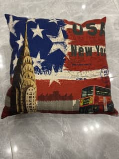 Cushions representing, New York and London