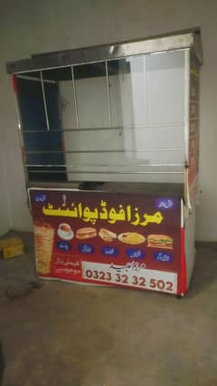 0323 32 32 502 steel body, burger shawarma counter, used, new conditin