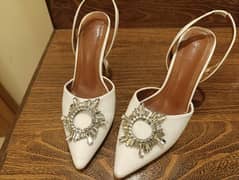 White formal heels