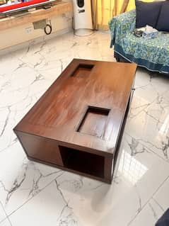 wooden centre table freshly polished