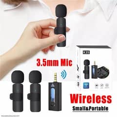 K35 Dual Wireless Lavalier Microphone 3.5mm Jack for Mobile