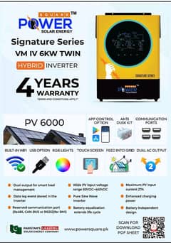 Power Square Signature Series V4 6KW PV6000 Solar Hybrid Inverter