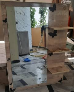 Wall Mount Dressing Mirror with Shelves