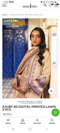 ASIM JOFA ORIGINAL  printed 3piece suit  AJUBF-85