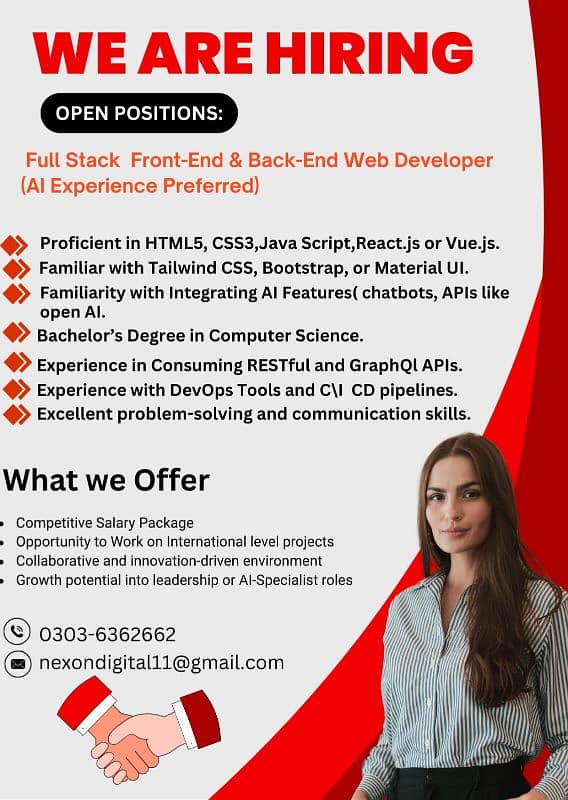 Full Stack developer (Front end and back end), UI/UX Designer are also 1
