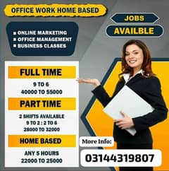 OFFICE WORK AVAILABLE FOR MALE FEMALE