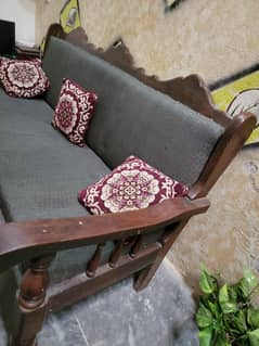 5 seater wooden sofa