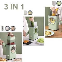 Rotary vegetable cutter and grinder.