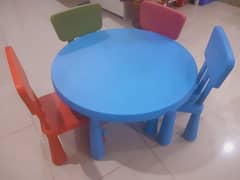 Kids Plastic Table + 4 Chairs