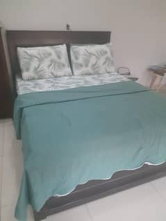 Wooden Double Bed with Mattress