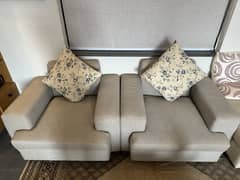 One 3 Seater + Two 1 Seater Sofa Set - Light Gray
