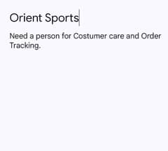 Costumer care and  Order Tracking