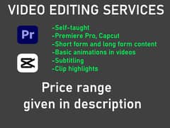 Video Editing/Premiere Pro services available. (Read desc)