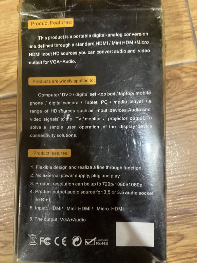 HD Conversion Cable (with VGA + Audio output) 1