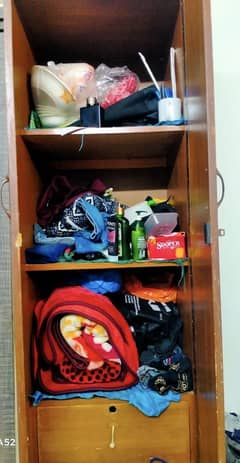 Wooden Double Door Cupboard with Secret Compartment