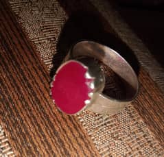 Ruby Silver Ring and Yellow Aqeeq Silver Ring