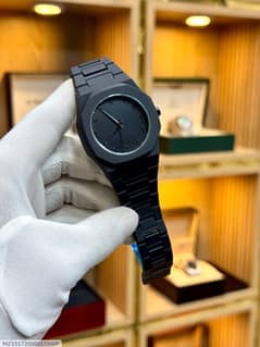 Imported Men's carbon Fiber Quartz watch with chain  strap  free de