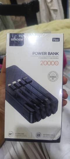 20,000 MAH POWER BANK WITH 4 DATA CABLES