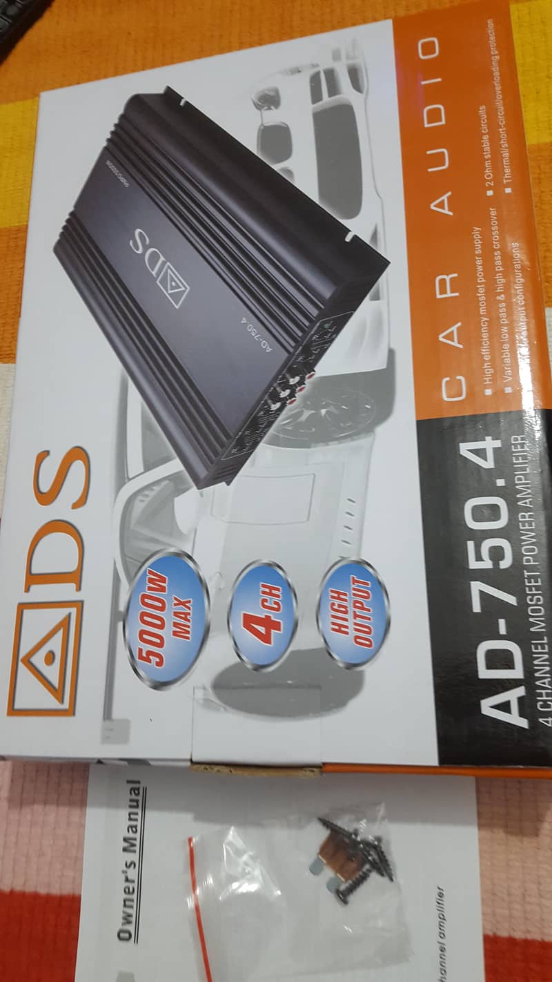 Car 4 channel Amplifier ADS 5000 watts brand New box pack 3