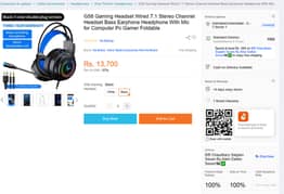 G58 Gaming Headset with LED Light, 4D Stereo Surround Sound Headset,