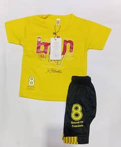 Boy's Cotton Jersey Printed T-Shirt and Short Set