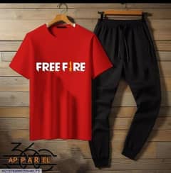 men's cotton jersey printed track suit 2 pec in red
