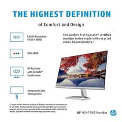 HP Border less M24f FHD Monitor. Display 4k LED