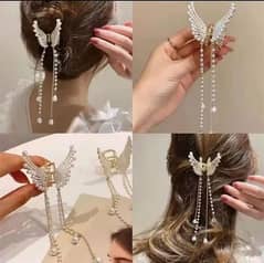 Butterfly design gold plated artificial stones hair claw