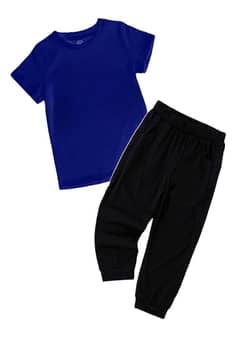 Stylish jersey Tracksuit for kids -2 pcs  Set in Blue for boys.